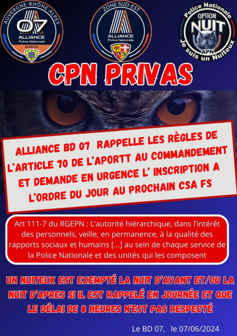 ALLIANCE PN 07  CPN PRIVAS