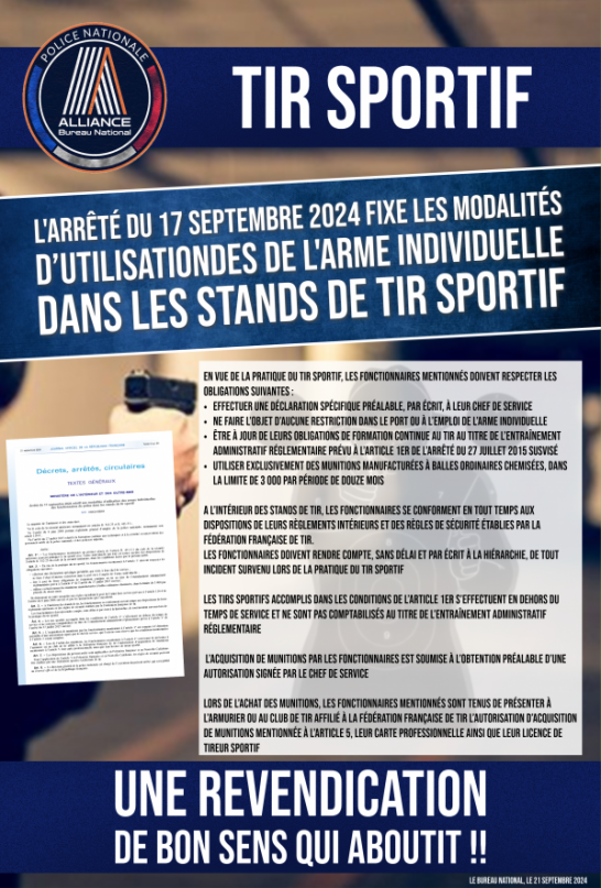 Tir sportif : une revendication de bon sens qui aboutit !!