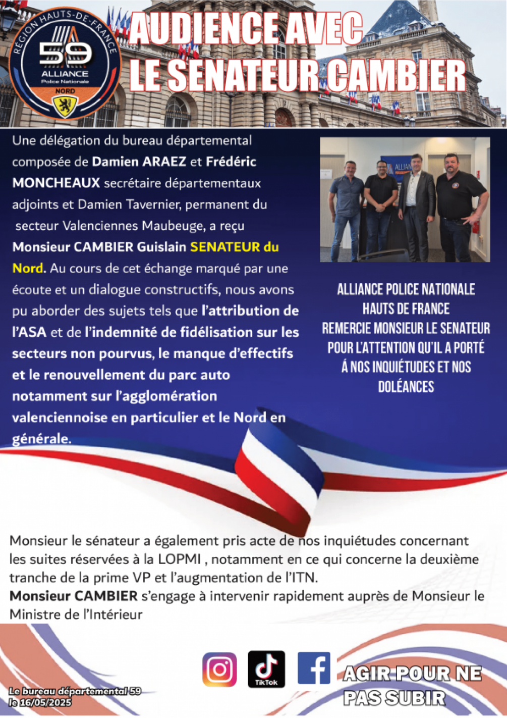 AUDIENCE SENATEUR CAMBIER